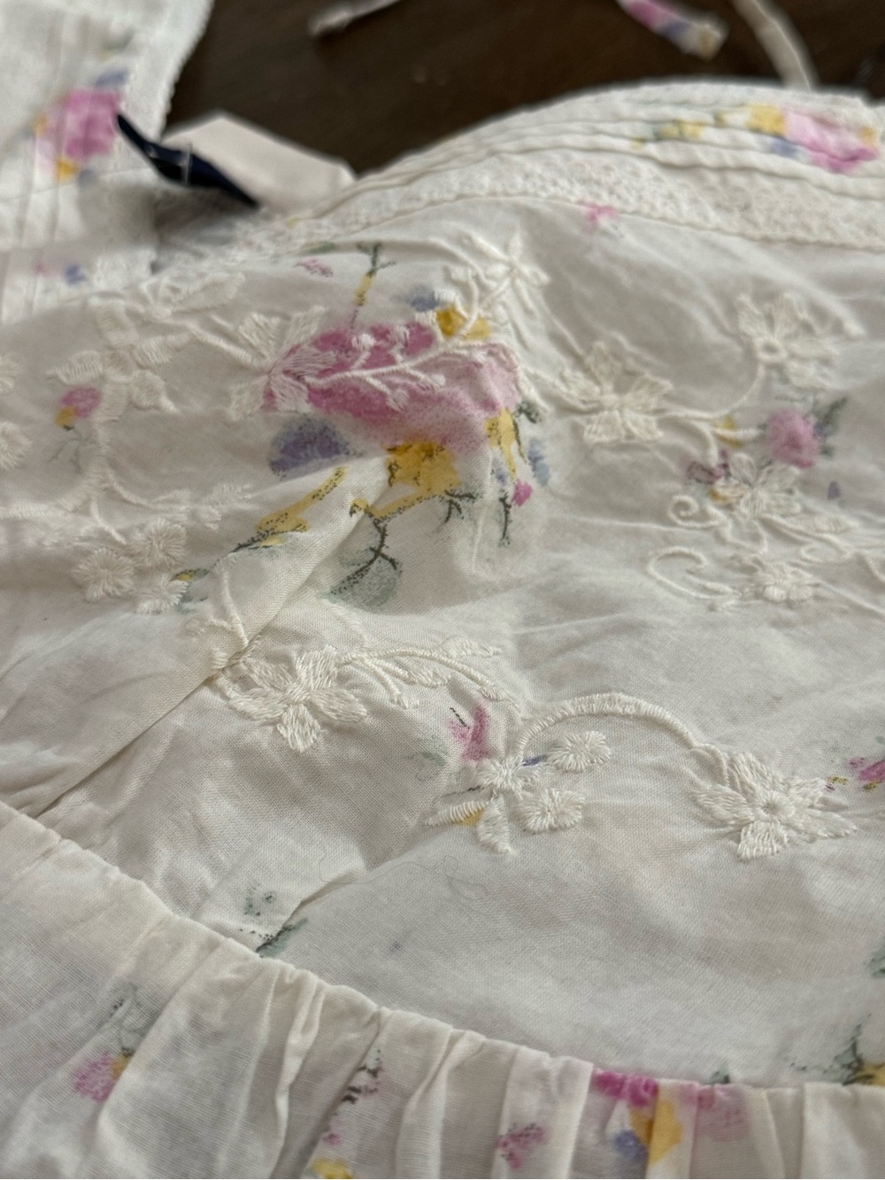 Universal Thread Cream Floral Button-Front Ruffle Blouse - Picture 5 of 8